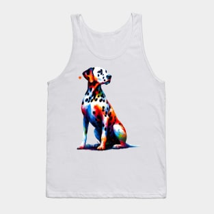 Dalmatian Expressed in Colorful Splash Art Form Tank Top